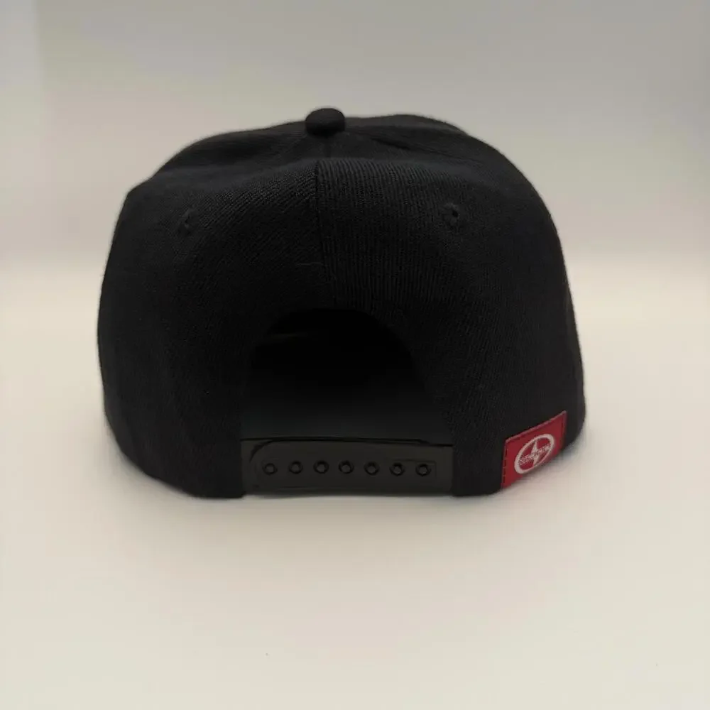 Scion Racing Logo Black Acrylic Cotton Snapback Hat Mens OSFM Flat Brim Cap‎